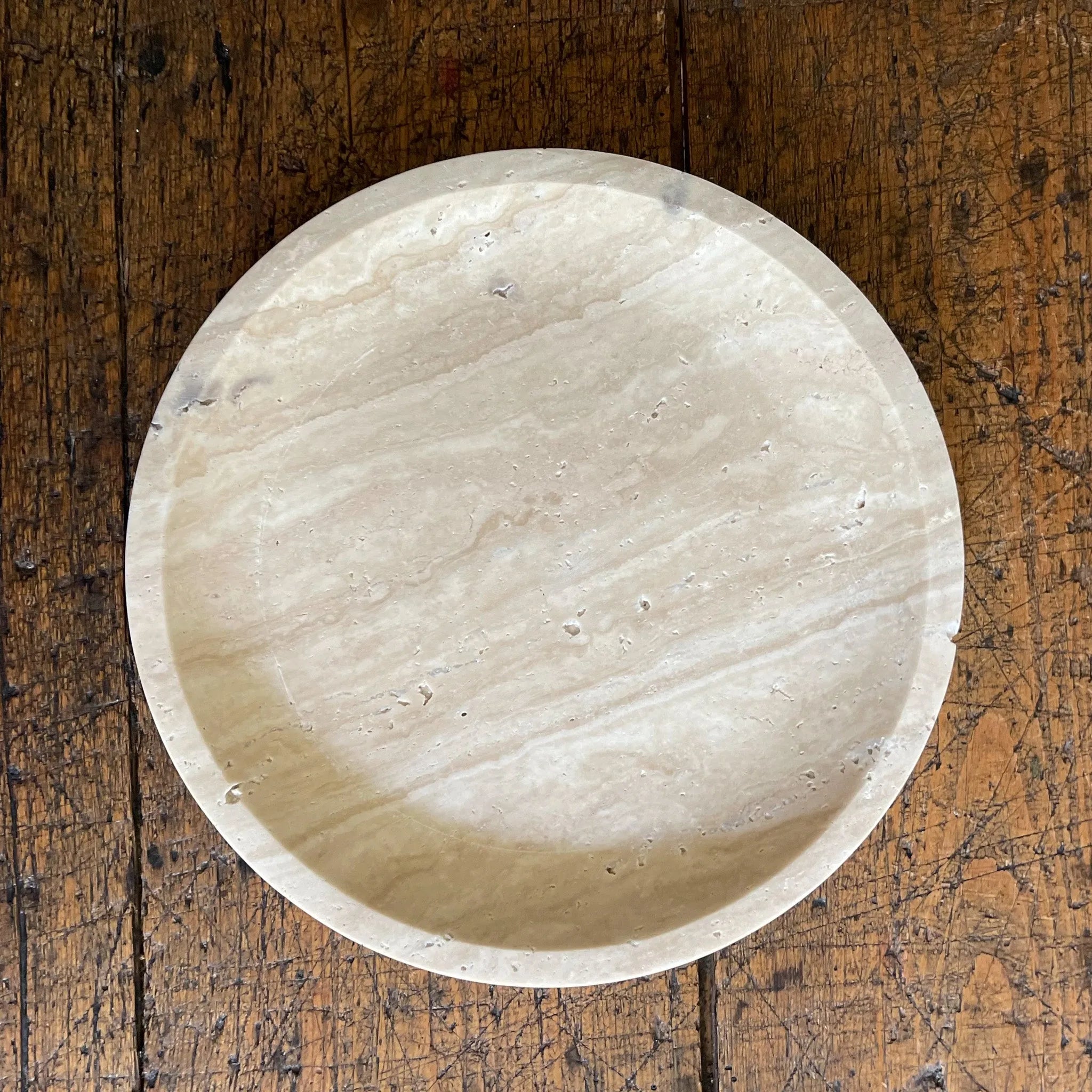 Round Travertine Tray