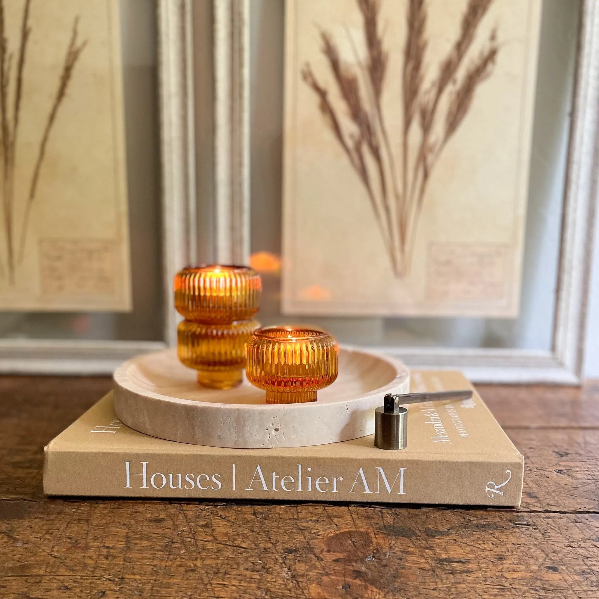 Round Travertine Tray