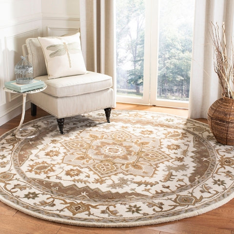 Royalty Wool Rug in Beige and Sage