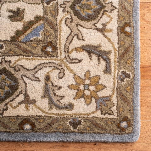 Royalty Wool Rug in Light Blue and Beige