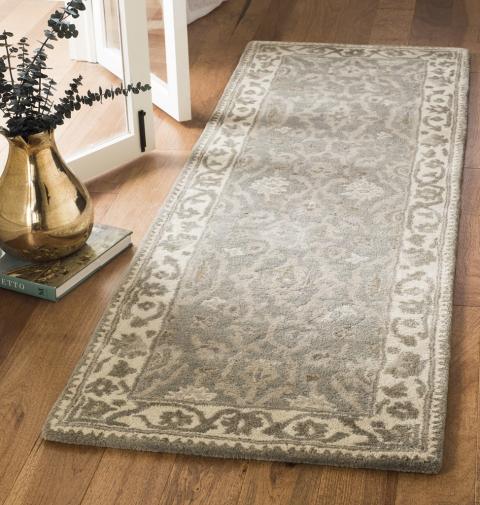 Royalty Wool Rug in Gray and Cream