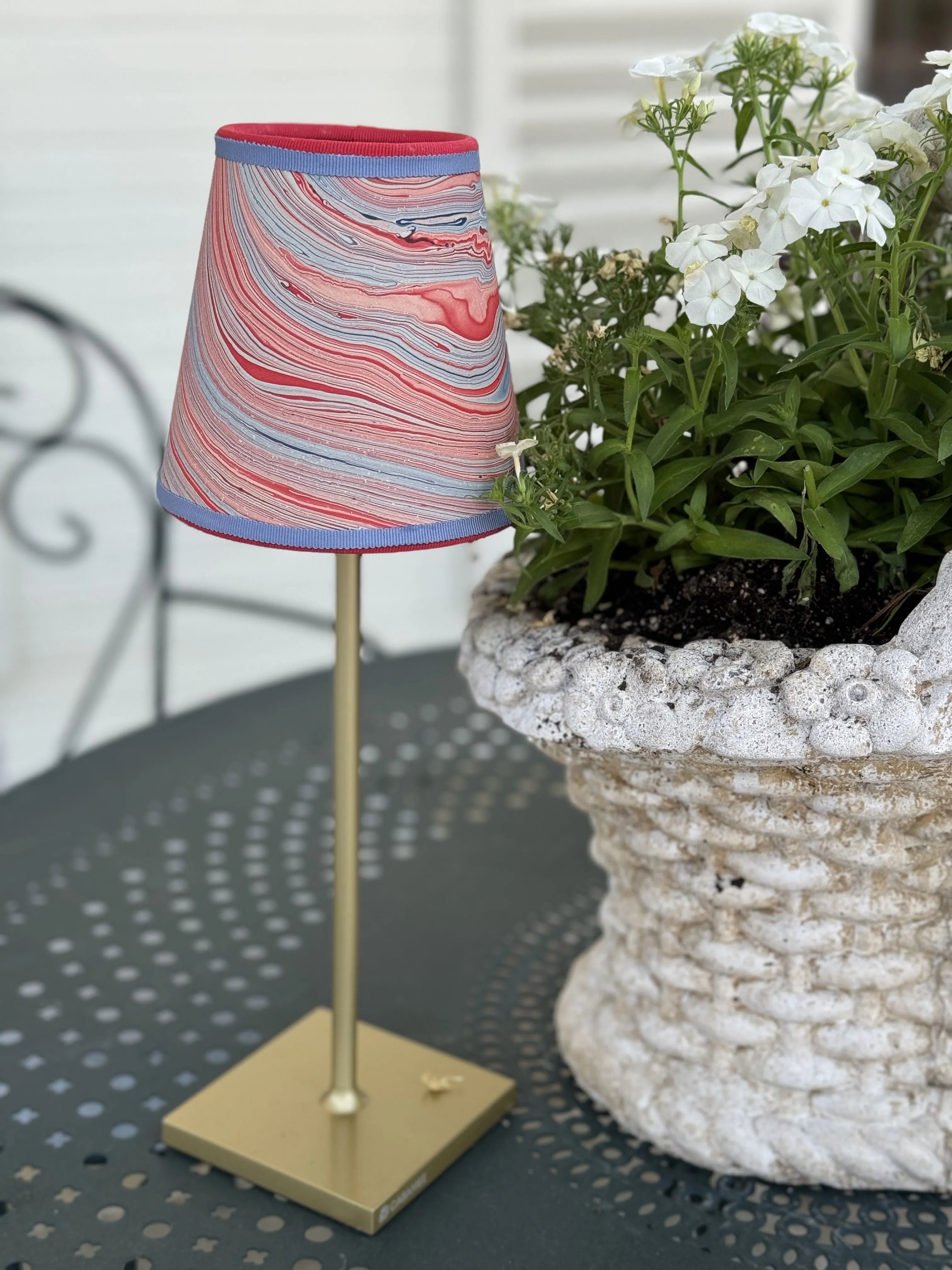 Small Marble Shade Cover in Red, White, and Blue