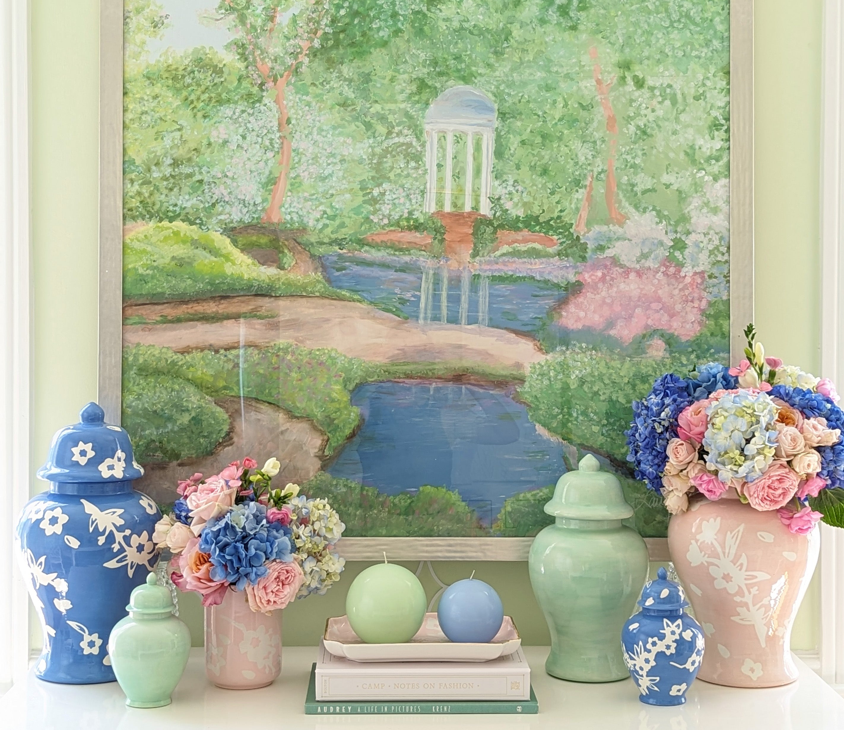 Sakura Ginger Jars in Hydrangea Light Blue