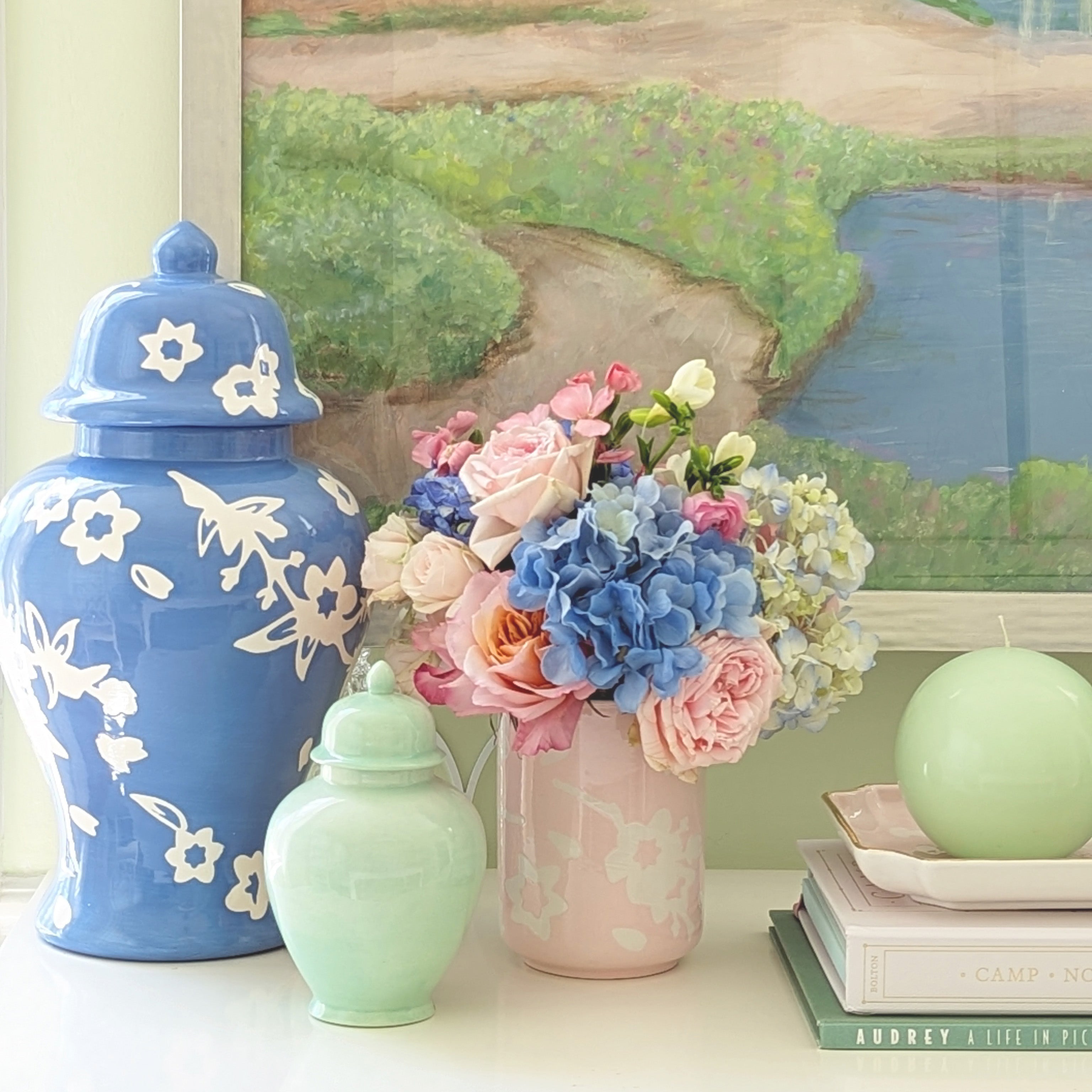 Sakura Ginger Jars in Light Lavender