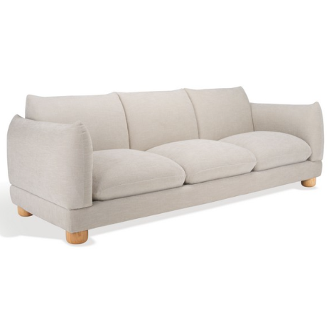 Safavieh Marysa Chenille Sofa in Beige/Natural