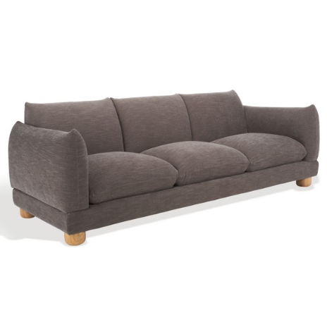 Safavieh Marysa Chenille Sofa in Dark Brown/Natural