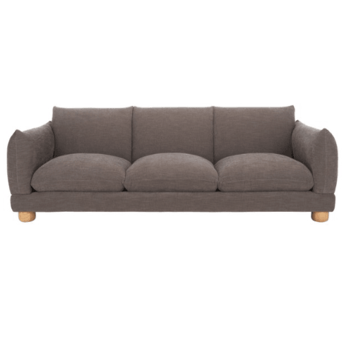 Safavieh Marysa Chenille Sofa in Dark Brown/Natural