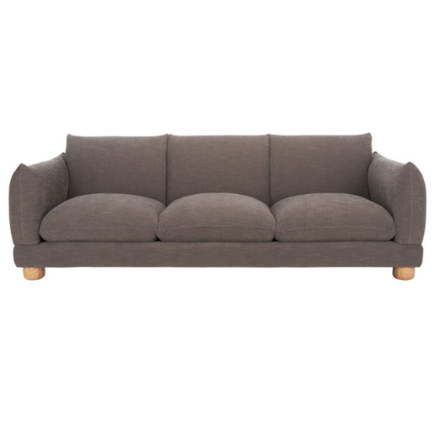 Safavieh Marysa Chenille Sofa in Dark Brown/Natural