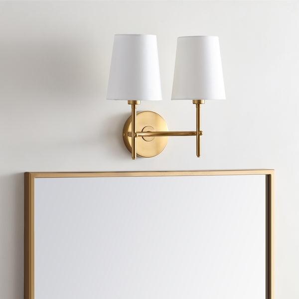 Safavieh Barrett Two Light Brass Gold Wall Sconce