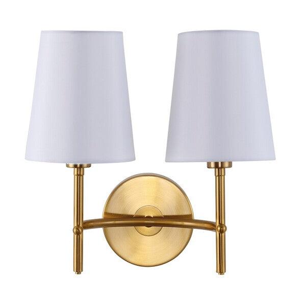 Safavieh Barrett Two Light Brass Gold Wall Sconce