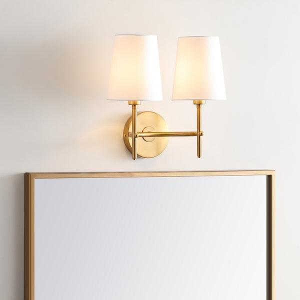 Safavieh Barrett Two Light Brass Gold Wall Sconce