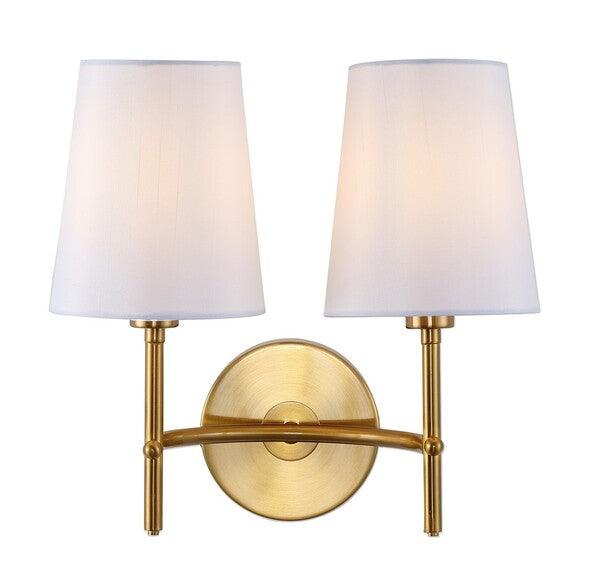 Safavieh Barrett Two Light Brass Gold Wall Sconce