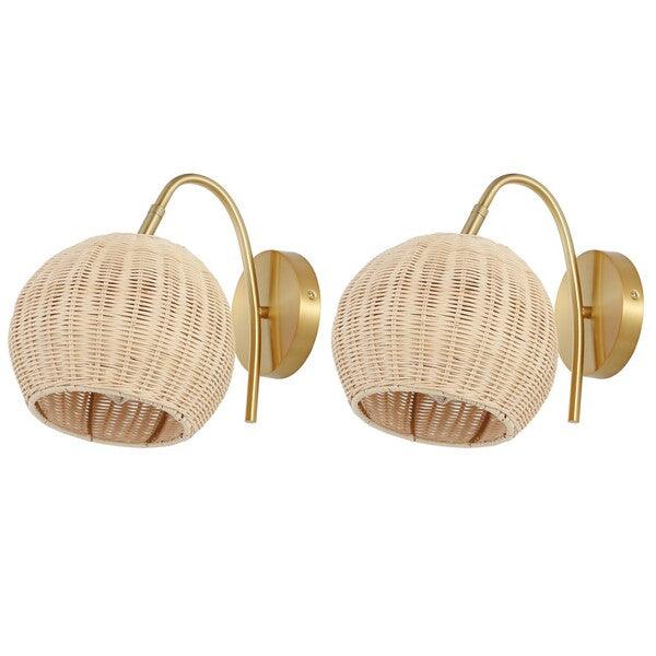 Safavieh Nahum Natural-Brass Wall Sconce - Set of 2