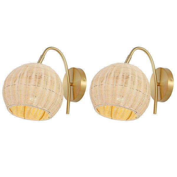 Safavieh Nahum Natural-Brass Wall Sconce - Set of 2