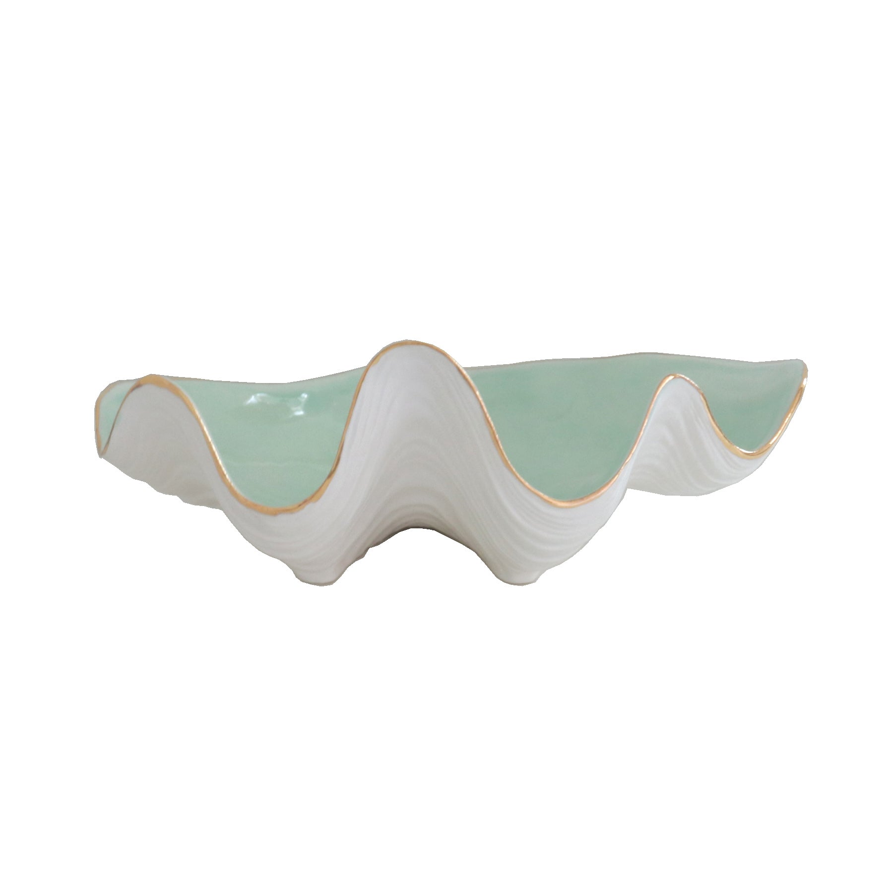 Clam Shell Bowl with 22K Gold Accent