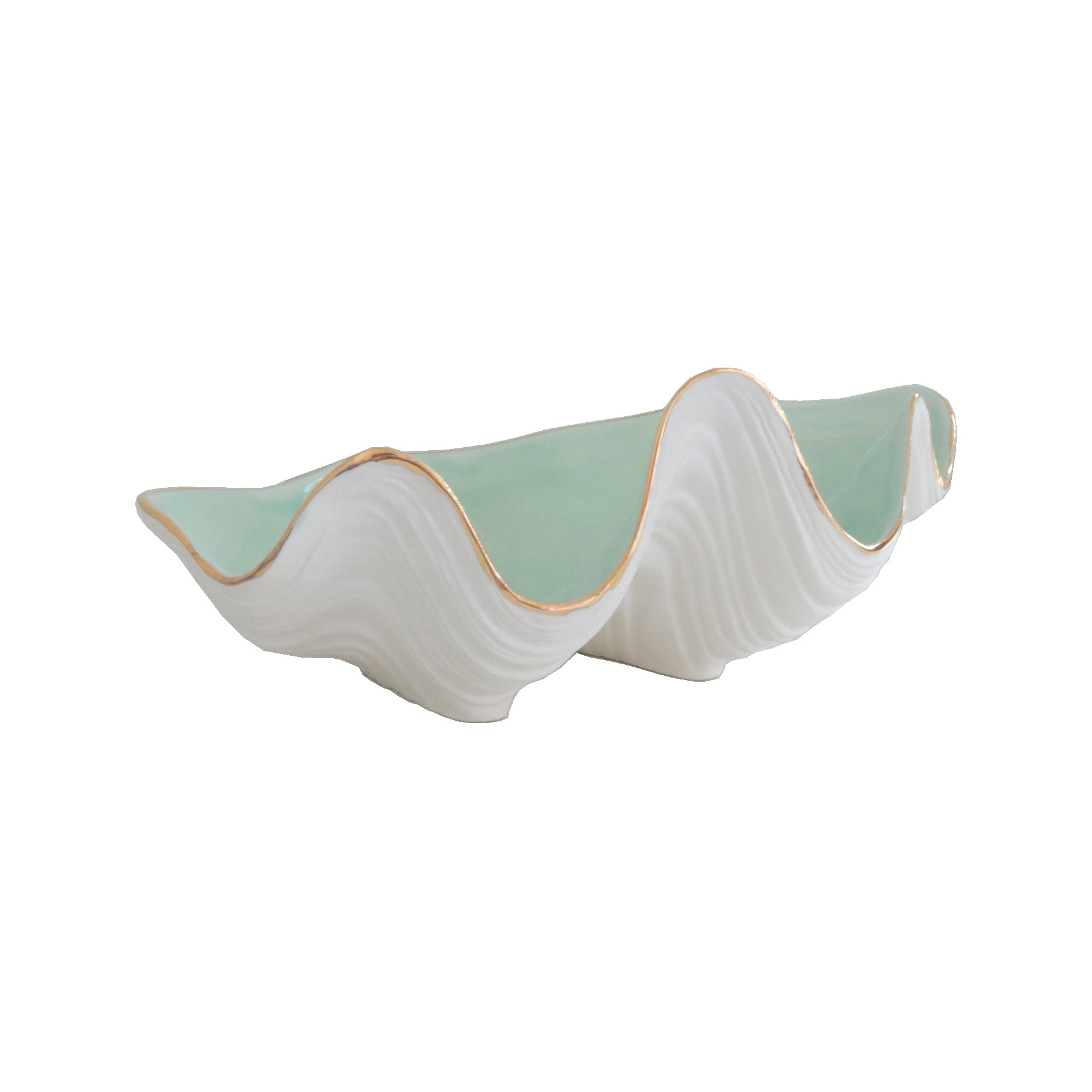 Clam Shell Bowl with 22K Gold Accent