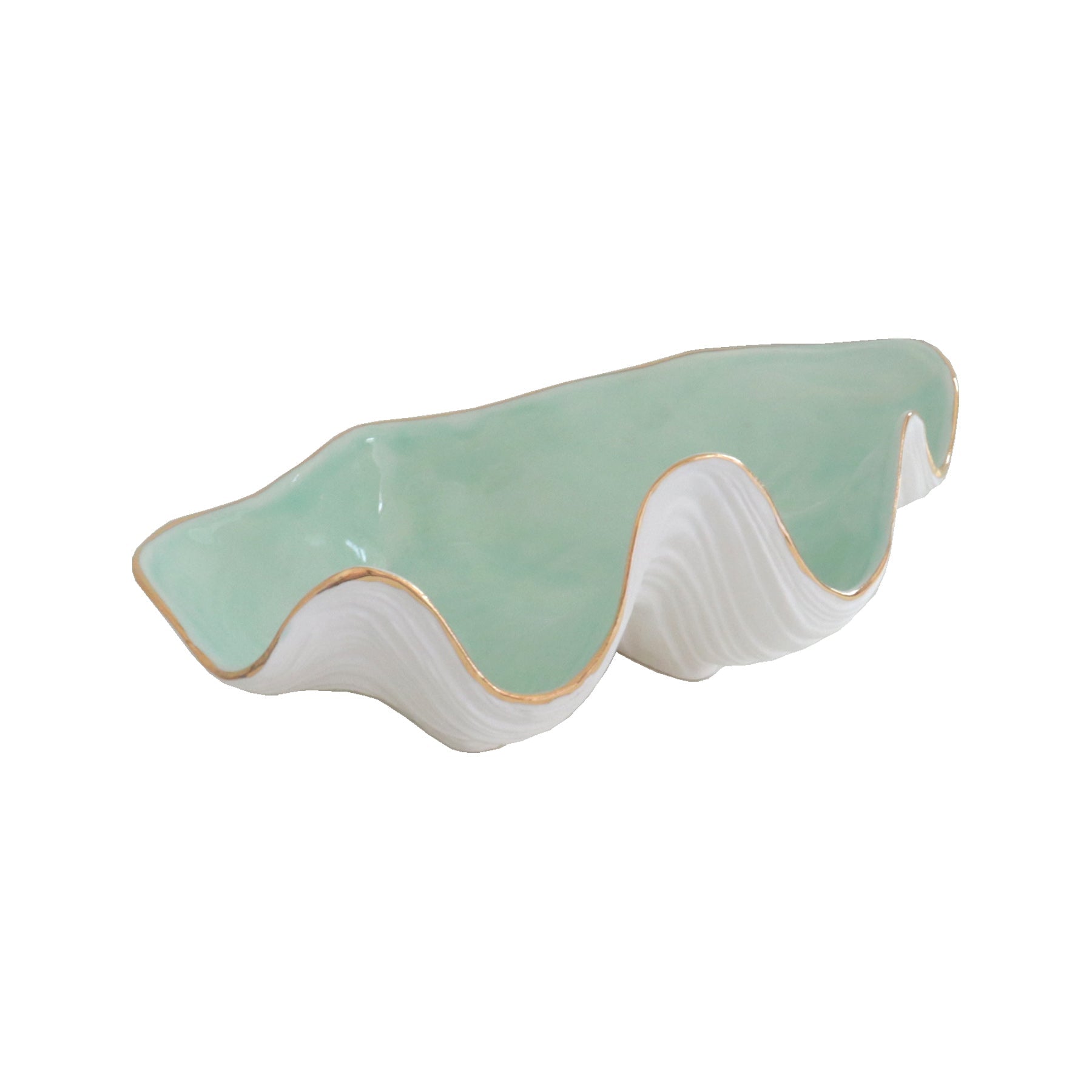 Clam Shell Bowl with 22K Gold Accent