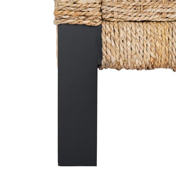 Safavieh Galen Woven Banana Stem Bed with Black Stainless Steel Frame