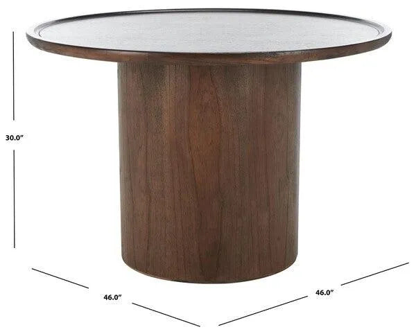 Safavieh Devin Walnut Round Pedestal Dining Table