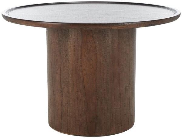 Safavieh Devin Walnut Round Pedestal Dining Table