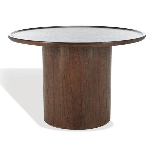 Safavieh Devin Walnut Round Pedestal Dining Table