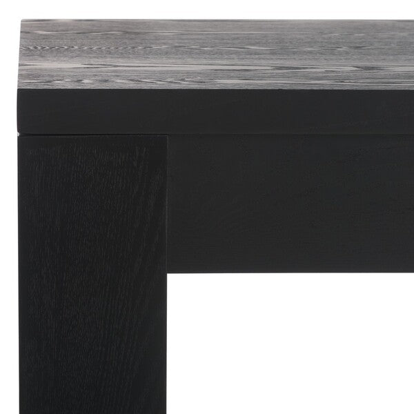 Deborah Elm Wood Desk in Black with Drawer