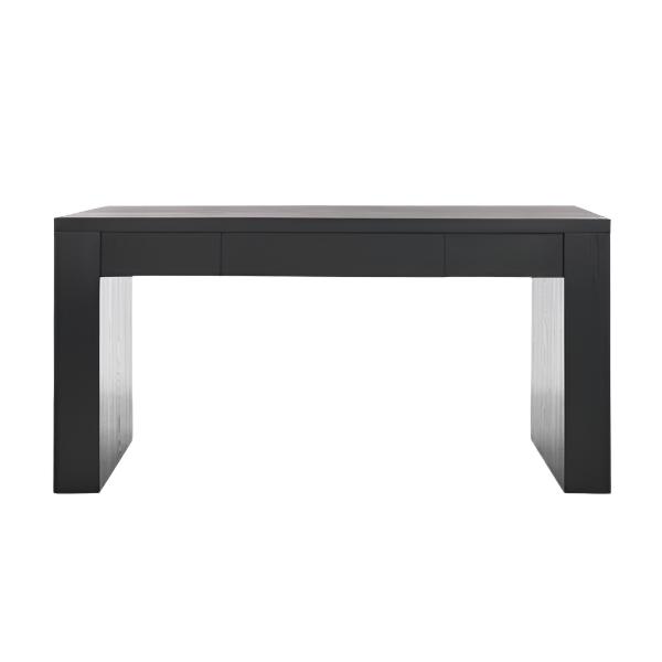 Deborah Elm Wood Desk in Black with Drawer