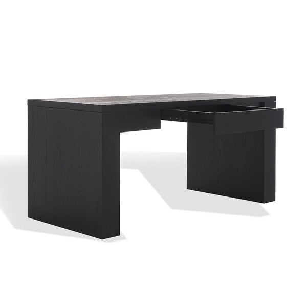 Deborah Elm Wood Desk in Black with Drawer