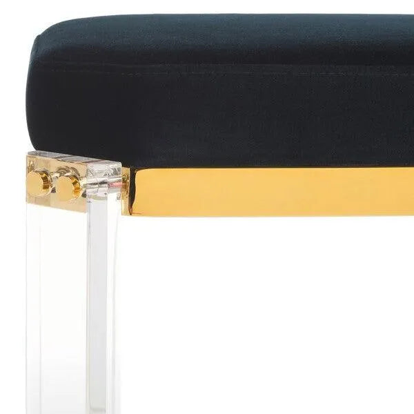 Safavieh Cicely Acrylic Bar Stool with Brass Metal Details