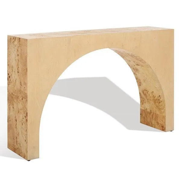 Safavieh Katelynn Burled Mappa Wood Console Table in Natural