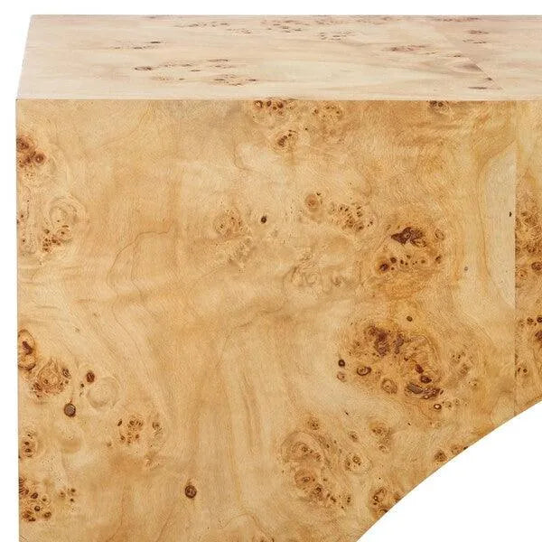 Safavieh Katelynn Burled Mappa Wood Console Table in Natural