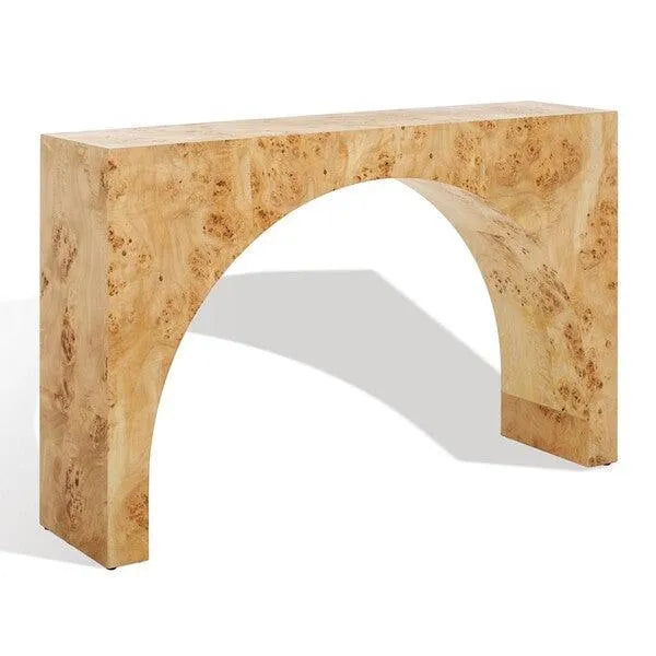 Safavieh Katelynn Burled Mappa Wood Console Table in Natural