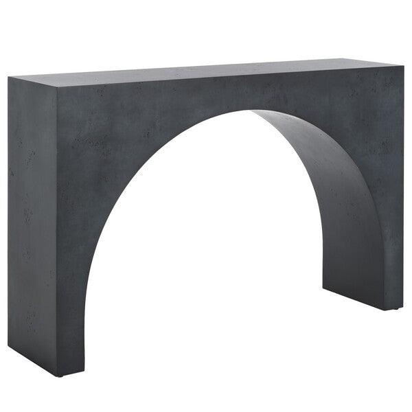 Katelynn Burled Mappa Wood Console Table in Gray