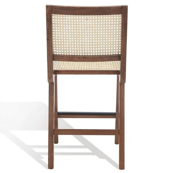 Safavieh Hattie Walnut-Natural French Cane Counter Stool