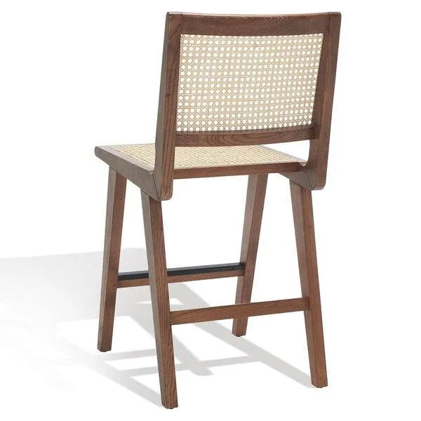 Safavieh Hattie Walnut-Natural French Cane Counter Stool