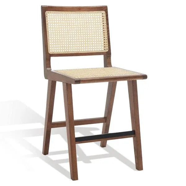 Safavieh Hattie Walnut-Natural French Cane Counter Stool