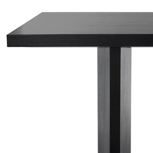 Safavieh Jaylin Ash Wood Dining Table in Black with Bold Geometry