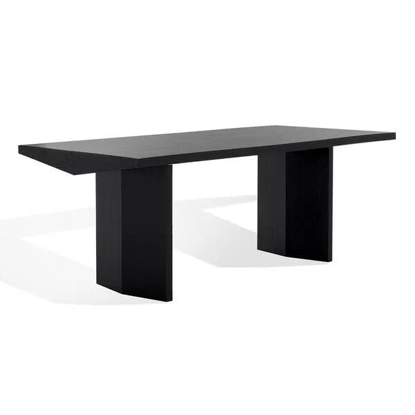 Safavieh Jaylin Ash Wood Dining Table in Black with Bold Geometry