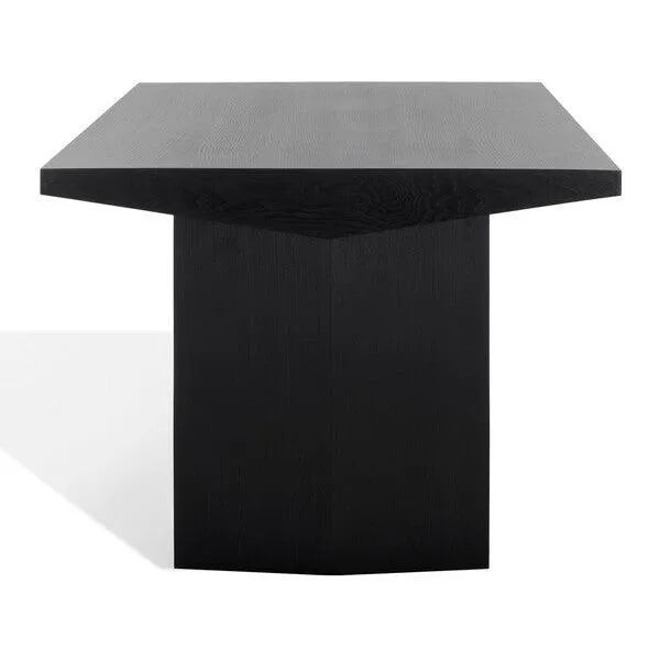 Safavieh Jaylin Ash Wood Dining Table in Black with Bold Geometry