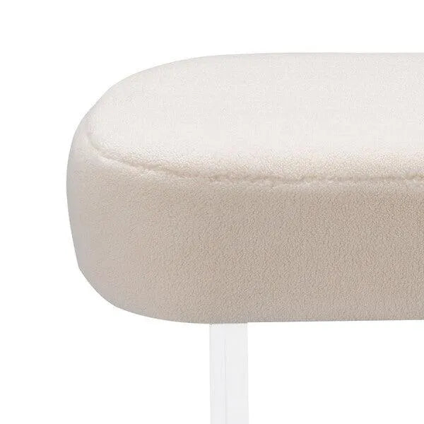 Safavieh Warren Ivory Faux Sheepskin Ottoman