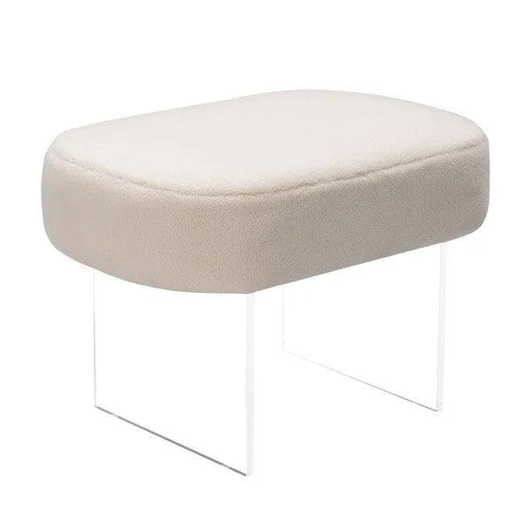 Safavieh Warren Ivory Faux Sheepskin Ottoman