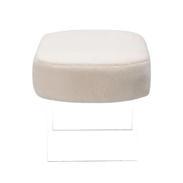 Safavieh Warren Ivory Faux Sheepskin Ottoman