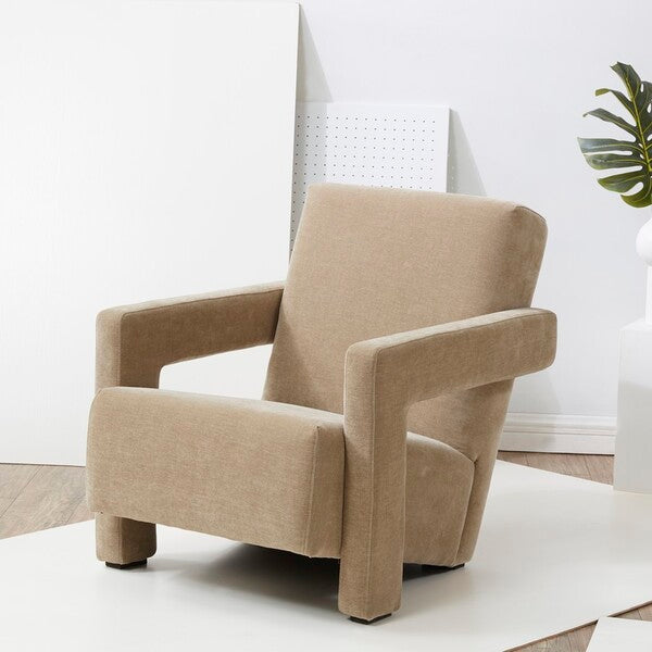 Taylor Modern Velvet Accent Chair in Light Brown