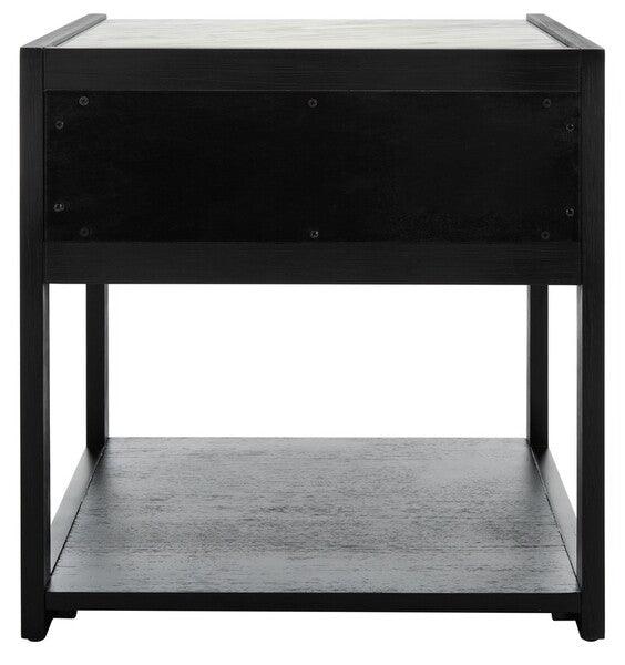 Safavieh Adeline Nightstand in Black with Drawer and Shelf