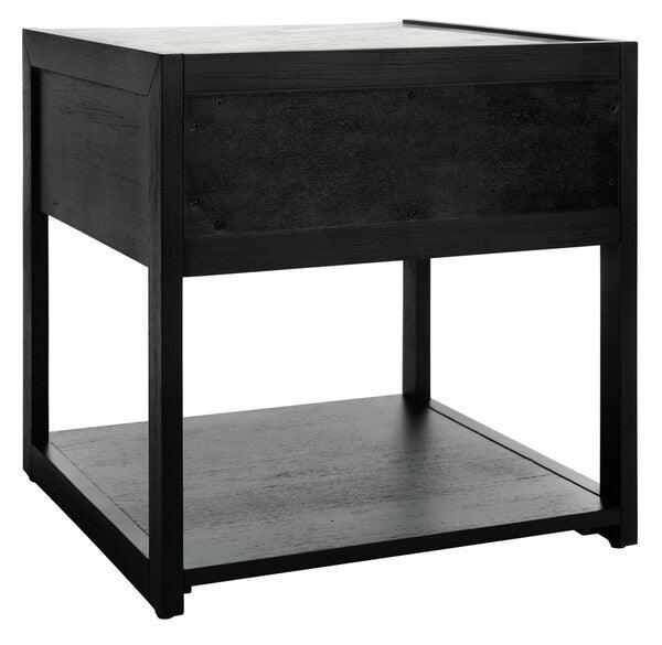 Safavieh Adeline Nightstand in Black with Drawer and Shelf