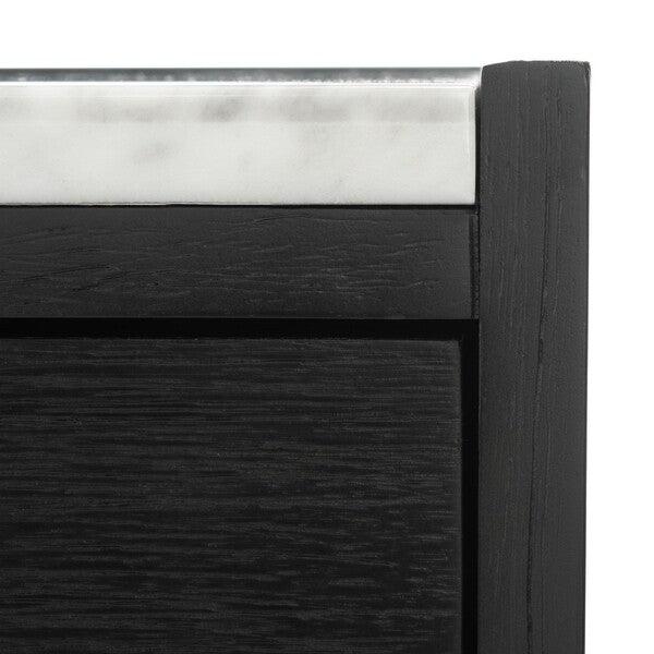 Safavieh Adeline Nightstand in Black with Drawer and Shelf