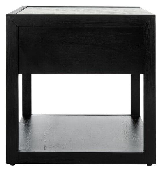 Safavieh Adeline Nightstand in Black with Drawer and Shelf