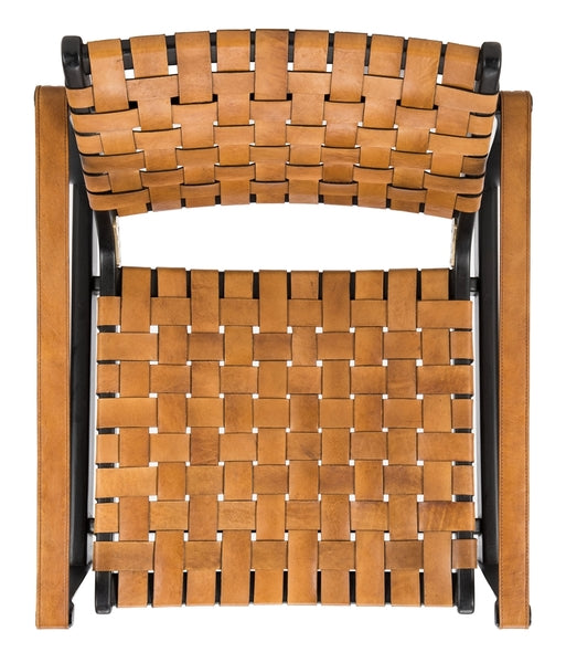 Safavieh Dilan Brown/Black Leather Safari Chair