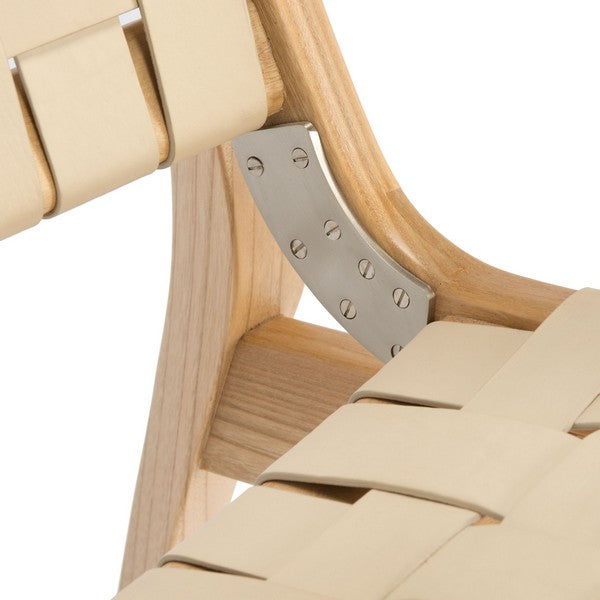 Safavieh Dilan White/Natural Leather Safari Chair