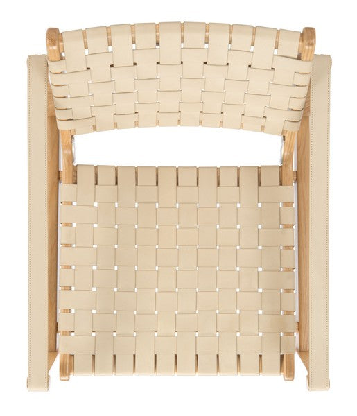 Safavieh Dilan White/Natural Leather Safari Chair